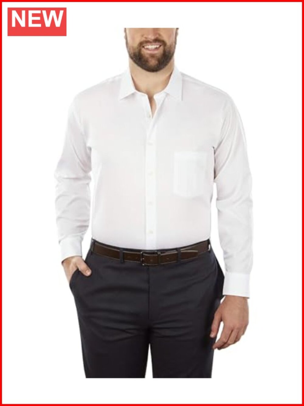 Van Heusen Tall Fit Dress Shirt Flex Collar Stretch Wrinkle Free Button Down